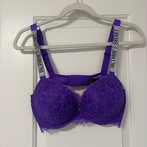 Victoria Secret Bra and Rhinestone Strap Lace Garter Belt